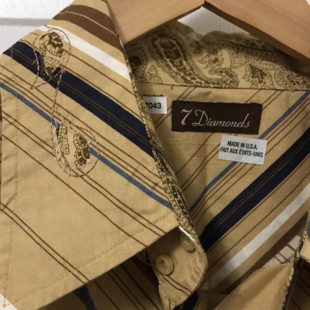 7 Diamonds paisley striped shirt